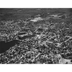 Center area, industrial buildings and residential area, Sanford, ME