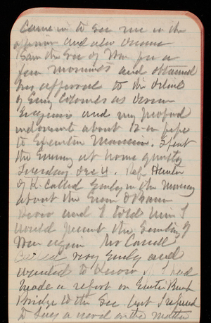 Thomas Lincoln Casey Notebook, November 1888-January 1889, 35, came in to see me in the