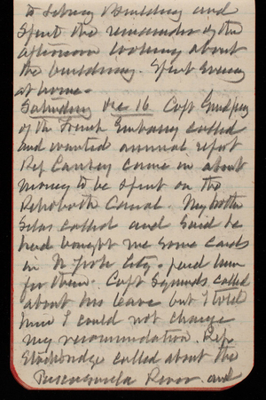 Thomas Lincoln Casey Notebook, November 1893-February 1894, 28, to Library Building and