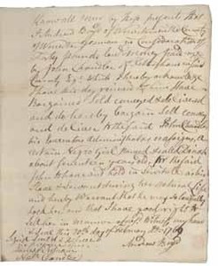Bill of sale from Andrew Boyd to John Chandler for Dinah (a slave), 20 February 1769