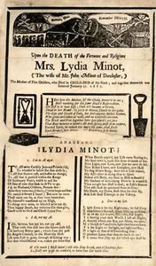 Upon the Death of the Virtuous and Religious Mrs. Lydia Minot