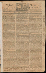 The Boston-Gazette, and Country Journal, 24 September 1770