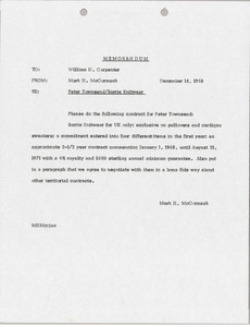 Memorandum from Mark H. McCormack to William H. Carpenter