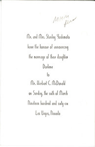 Yoshimoto wedding invitation