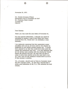 Letter from Mark H. McCormack to Gaetan Mourgue d'Algue