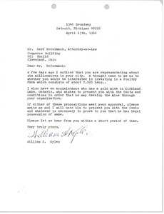 Letter from William H. Ryles to Mark H. McCormack