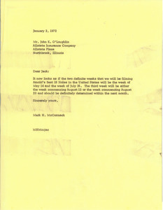 Letter from Mark H. McCormack to John K. O'Loughlin