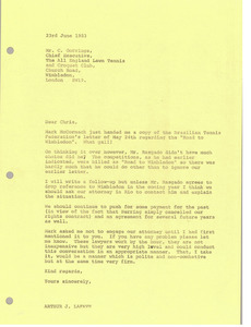 Letter from Arthur J. Lafave to Chris Gorringe