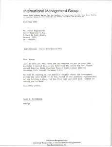 Letter from Mark H. McCormack to Bruce Rappaport