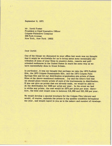 Letter from Mark H. McCormack to David Foster