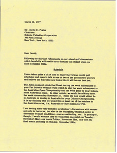 Letter from Mark H. McCormack to David R. Foster