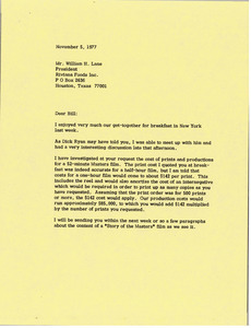 Letter from Mark H. McCormack to William H. Lane