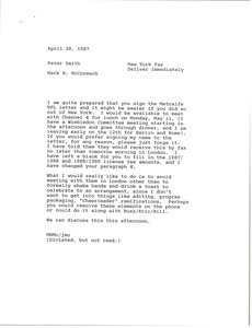 Memorandum from Mark H. McCormack to Peter Smith