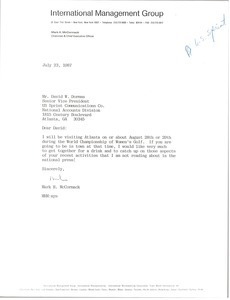 Letter from Mark H. McCormack to David W. Dorman