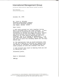 Letter from Mark H. McCormack to Irwin A. Molasky