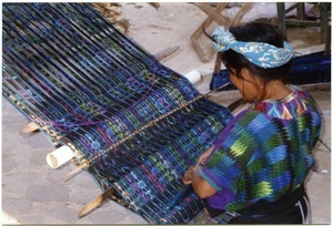 Mayan woman weaving a huipil