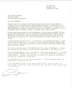 Letter from Mary E. Johnson to Gloria Xifaras Clark