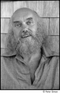 Ram Dass range of expressions: Portrait of Ram Dass smiling