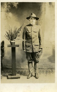 Ignacy Skarpetowski in First World War uniform (1st Co., Coast Artillery Corps): full-length studio portrait