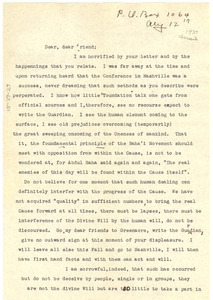 Letter from Loulie Mathews to W. E. B. Du Bois