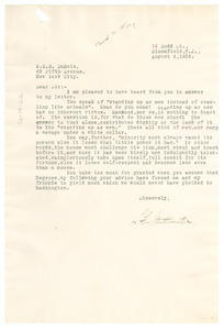 Letter from L. F. Strittmater to W. E. B. Du Bois