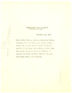 Memorandum from W. E. B. Du Bois to T. J. Calloway