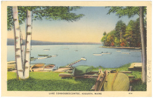 Postcard showing Lake Cobbosseecontee