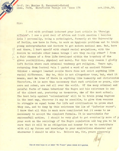 Letter from Maxime H. Kuczynski-Godard to W. E. B. Du Bois