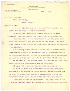Letter from Thomas Jesse Jones to W. E. B. Du Bois [fragment]