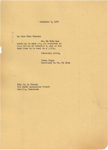 Letter from Ellen Irene Diggs to A. E. Church