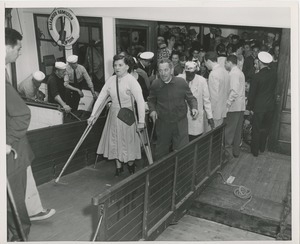 Disembarking from ship