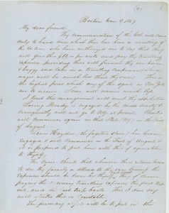 Letter from J. C. Hathaway to Erasmus Darwin Hudson