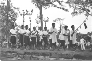 Cambodian peasants dance; Cambodia.