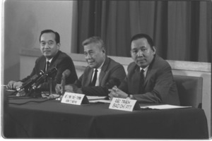 Vietnamese cabinet. Vice President Nguyen Xuan Oanh, Premier Tran van Huong, and Vice President Nguyen Vien.