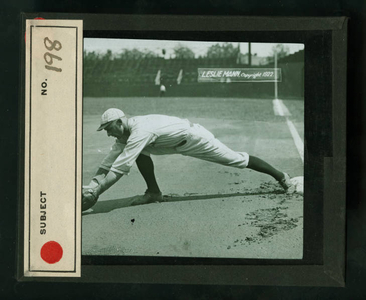 Leslie Mann Baseball Lantern Slide, No. 198