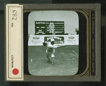 Leslie Mann Baseball Lantern Slide, No. 283