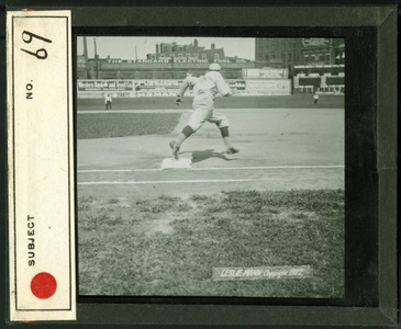 Leslie Mann Baseball Lantern Slide, No. 69