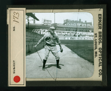 Leslie Mann Baseball Lantern Slide, No. 173