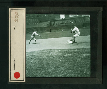 Leslie Mann Baseball Lantern Slide, No. 220
