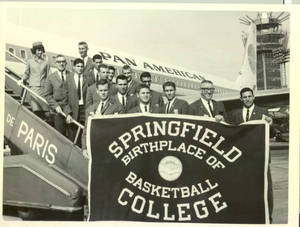 1965 Far East Tour, Springfield College Men's Basketball Team Boarding Airplane