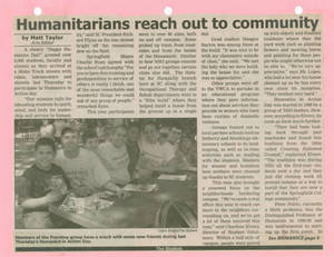 Newspaper Article, Humanics in Action Day (2005)