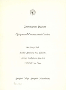 Springfield College Commencement Program (1968)