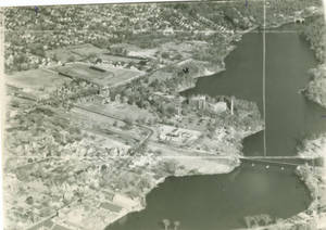 Aerial view of Springfield College, 1947