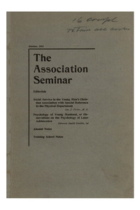 The Association Seminar (vol. 16 no. 1), October, 1907