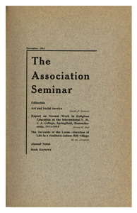 The Association Seminar (vol. 24 no. 2), November 1915