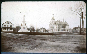 First meeting house & new Town Hall, Built in 1875