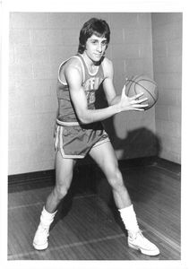 Suffolk University men's basketball player Bob Fennane, 1973