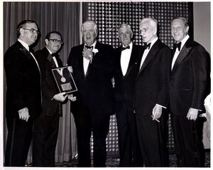 John Joseph Moakley at award ceremony with Tip O'Neill and others