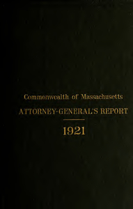 Report of the attorney general for the year ending January 18, 1922