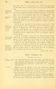 1782 Chap. 0024 An Act For Regulating The Treasury; And For Repealing Certain Parts Of An Act, Intitled, "An Act For The Better Regulation Of The Treasury Of This Commonwealth, And For Appointing An Assistant Treasurer."